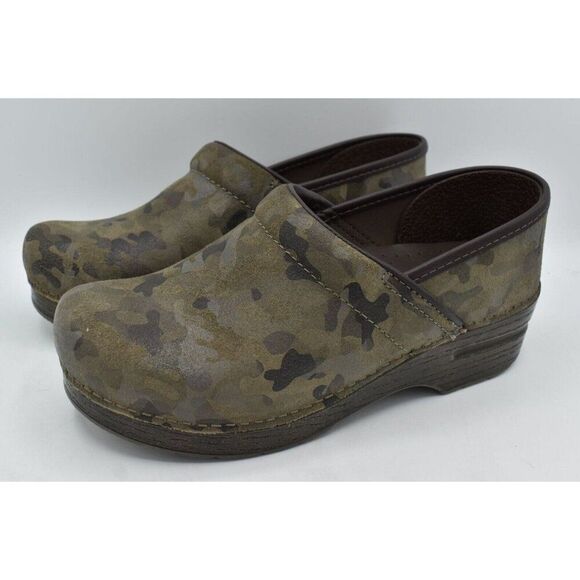 Dansko Shoes - Dansko Womens Size EU 38 US 7.5-8 Camo Camouflage Suede Professional Clogs Shoes
